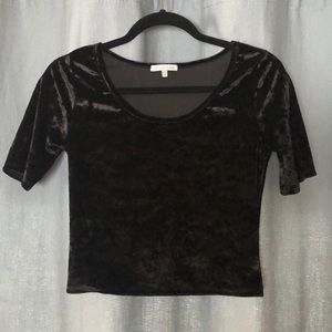 Black Velvet Crop Top